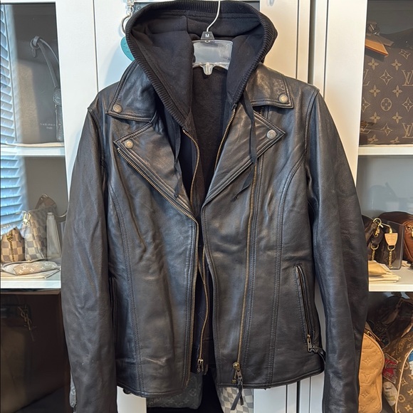 STS Ranchwear Jackets & Blazers - STS Ranchwear Black Leather Jacket w/ removable hooded inside jacket